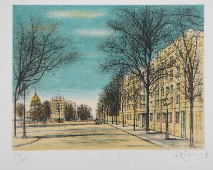 Jean Carzou (1907-2000) - Paris, Boulevard des Invalides