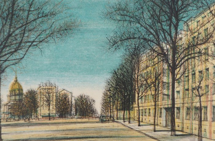 Jean Carzou (1907-2000) - Paris, Boulevard des Invalides