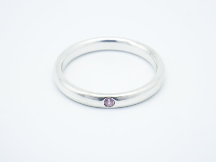 Ingen mindstepris - Tiffany  Co - Ring - Pink Sapphire Sterling Silver 925 Sølv Safir