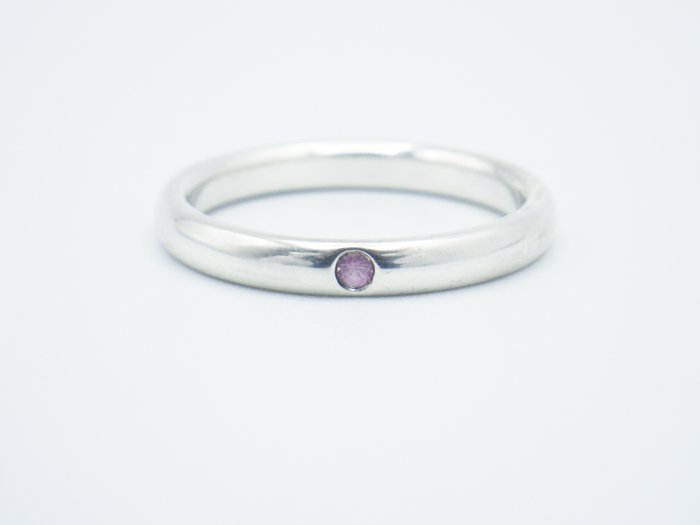 Ingen mindstepris - Tiffany  Co - Ring - Pink Sapphire Sterling Silver 925 Sølv Safir