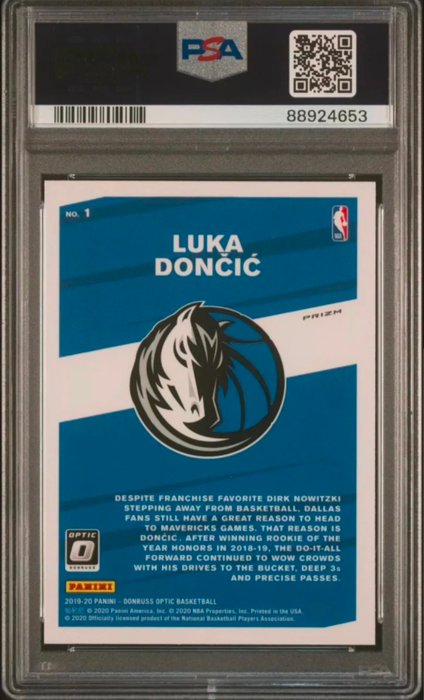 2019 - Panini - Donruss Optic - Luka Doncic - #1 My House! Holo - Hand Signed - 1 Graded card - PSA/DNA Authentic Auto 8