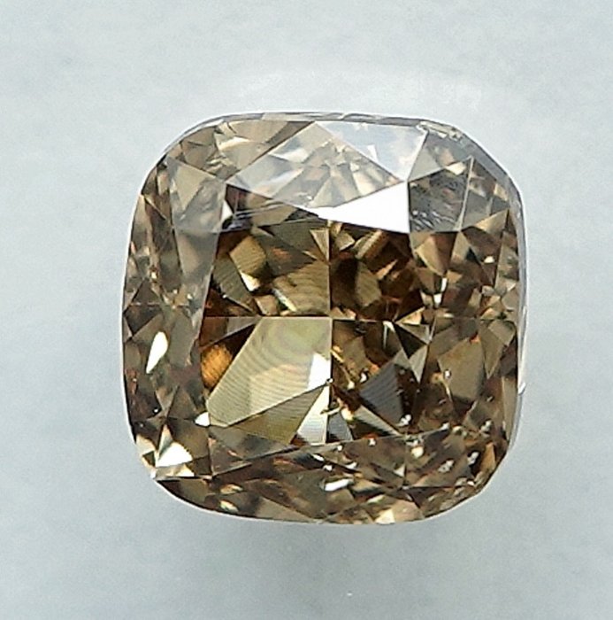 1 pcs Diamant  (Naturfarvet)  - 072 ct - Fancy Brunlig Gul - SI2 - International Gemological Institute (IGI)