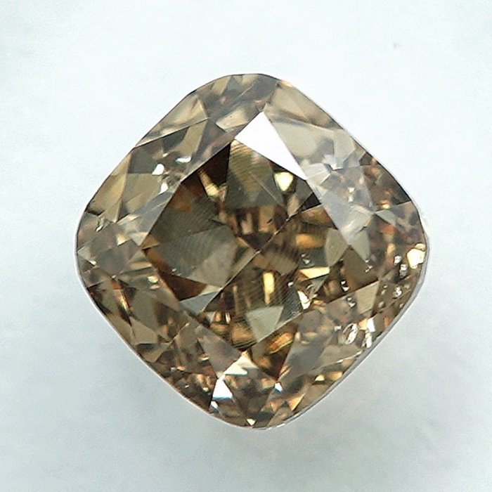 1 pcs Diamant  (Naturfarvet)  - 072 ct - Fancy Brunlig Gul - SI2 - International Gemological Institute (IGI)