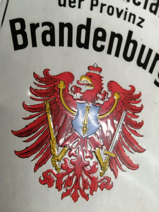 Emaljeskilt - Brandenburg - Brandvæsen - Tyskland 1960'erne - Emalje, Jern