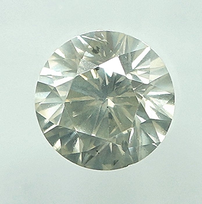 1 pcs Diamant  (Naturfarvet)  - 0.50 ct - Light Gullig Grå - I1 - Gem Report Antwerp (GRA)