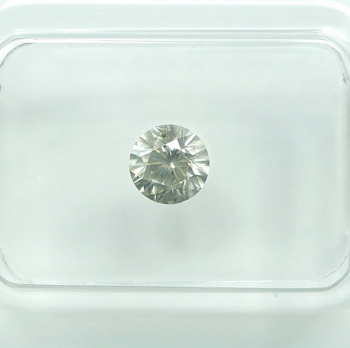 1 pcs Diamant  (Naturfarvet)  - 0.50 ct - Light Gullig Grå - I1 - Gem Report Antwerp (GRA)