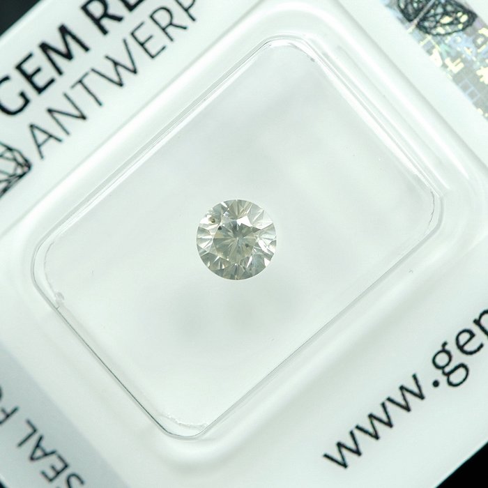 1 pcs Diamant  (Naturfarvet)  - 0.50 ct - Light Gullig Grå - I1 - Gem Report Antwerp (GRA)