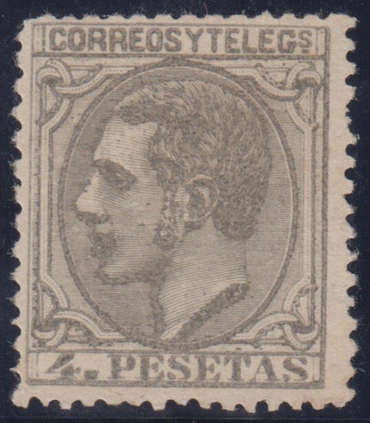 Spanien 1879 - Alfonso XII. 4 pesetas, grå. - Edifil 208