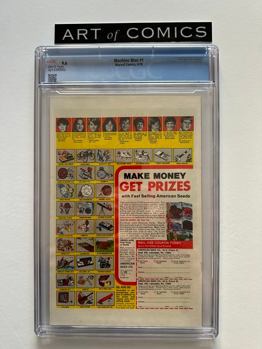 Machine Man #1 - CGC 9.6 Graded - Extremely High Grade! - White Pages! - 1 Graded comic - Første udgave - 1978