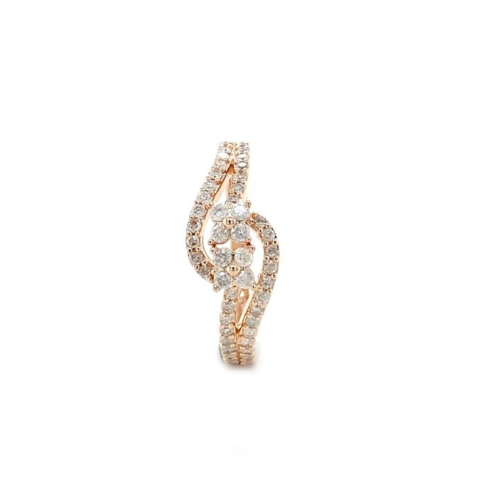 Ring - 14 karat Rosaguld -  0.53ct. tw. Diamant (Natur)