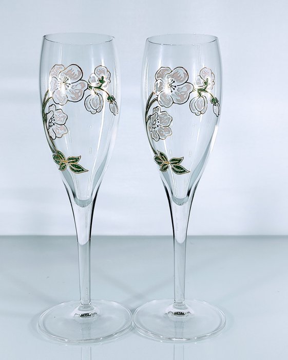 Perrier-Jouët - Emile Gallé - Champagneglas (2) - Original gaveemballage - Glas