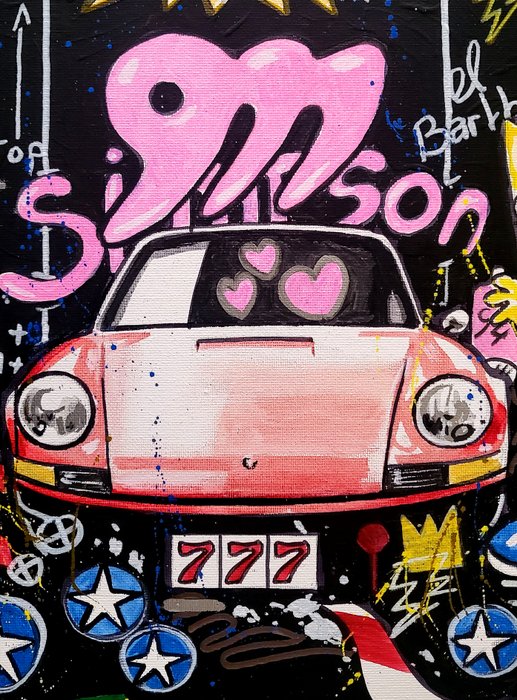 Baes Gerald - Original Acrylic painting - Porsche Pop Simpson