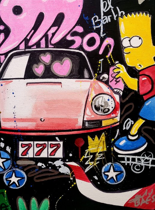 Baes Gerald - Original Acrylic painting - Porsche Pop Simpson