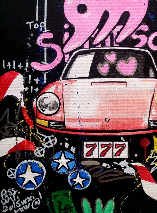 Baes Gerald - Original Acrylic painting - Porsche Pop Simpson