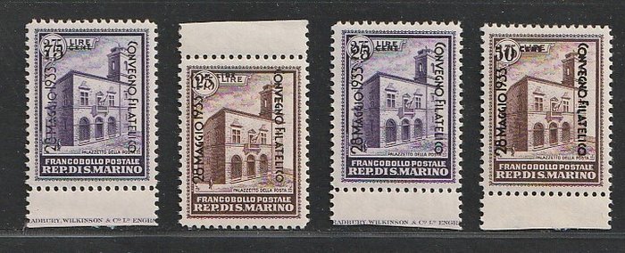 San Marino 1933 - Congresso Filatelico - Sassone  PA11/PA16