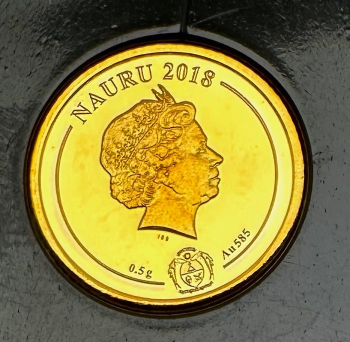 Nauru. Half Dollar 2018 Henry The Lion, Oro (.999) Proof  (Ingen mindstepris)