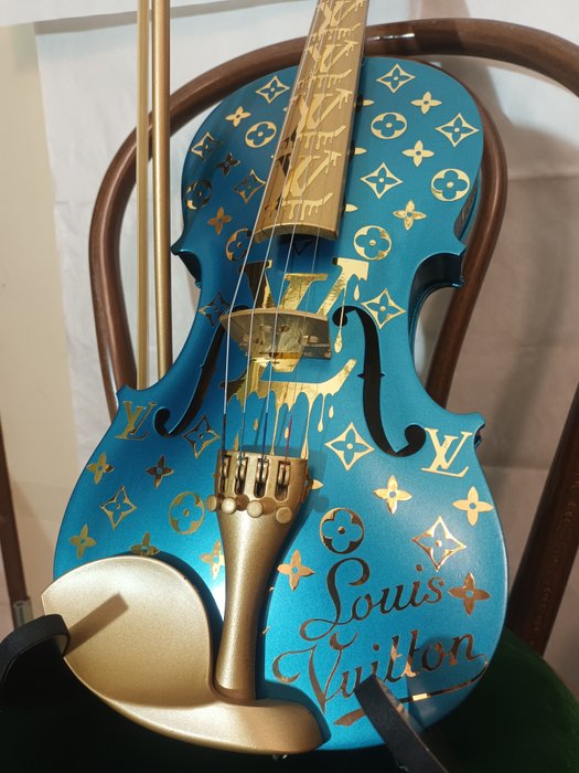 fppopart - Louis vuitton violon turquoise luxury art 4/4 (60cm)