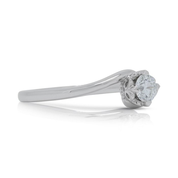 Ring - 18 kraat Hvidguld -  0.18ct. tw. Diamant (Natur)