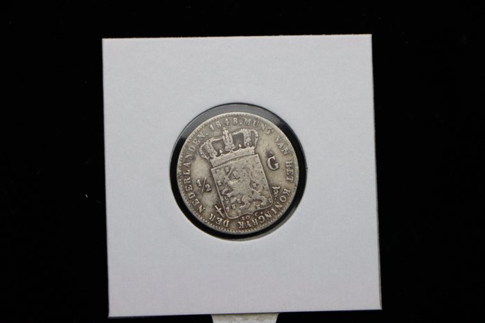 Holland. Willem II (1840-1849). 1/2 en 1 Gulden 1846 / 1848, 2 stuks  (Ingen mindstepris)