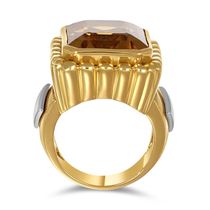 Ring - 18 kraat Gulguld, Hvidguld -  20.00ct. tw. Topas