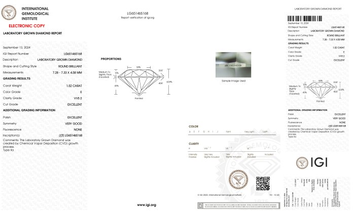 Øreringe - 18 kraat Hvidguld -  3.02ct. tw. Diamant (Laboratoriedyrket) - E-VVS2