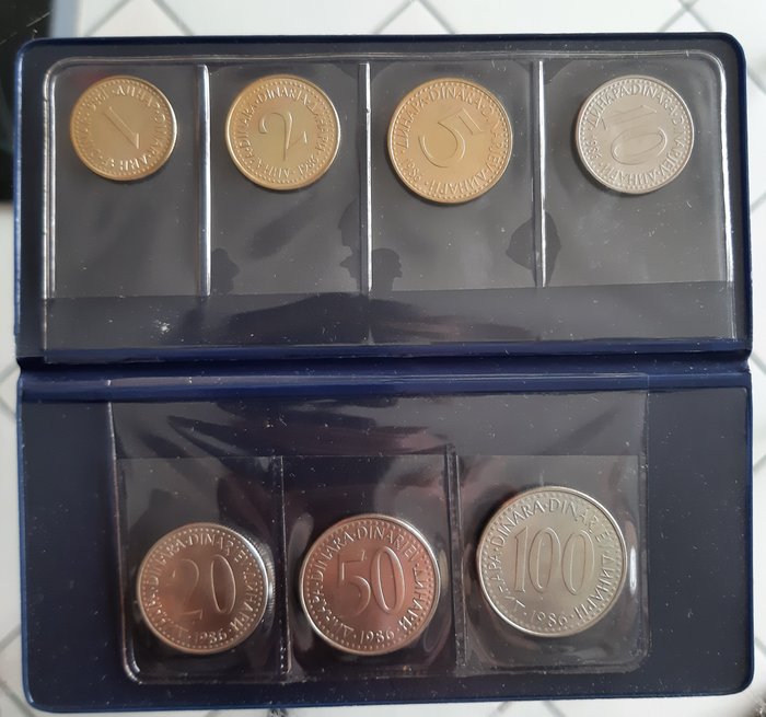 Danmark, Jugoslavien. Coin Set 1979/1986 (6 coins sets)  (Ingen mindstepris)