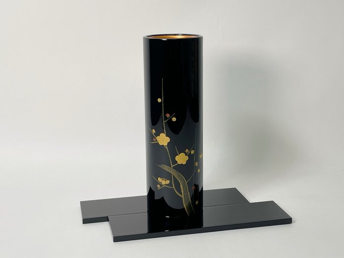 Vase - Træ smuk design vase wajima 輪島　蒔絵　maki-e - Japan  (Ingen mindstepris)