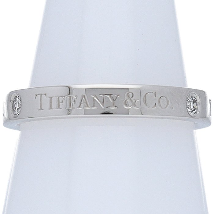 Tiffany  Co. - Ring - Flat band 3P diamond ring Platin - Diamant