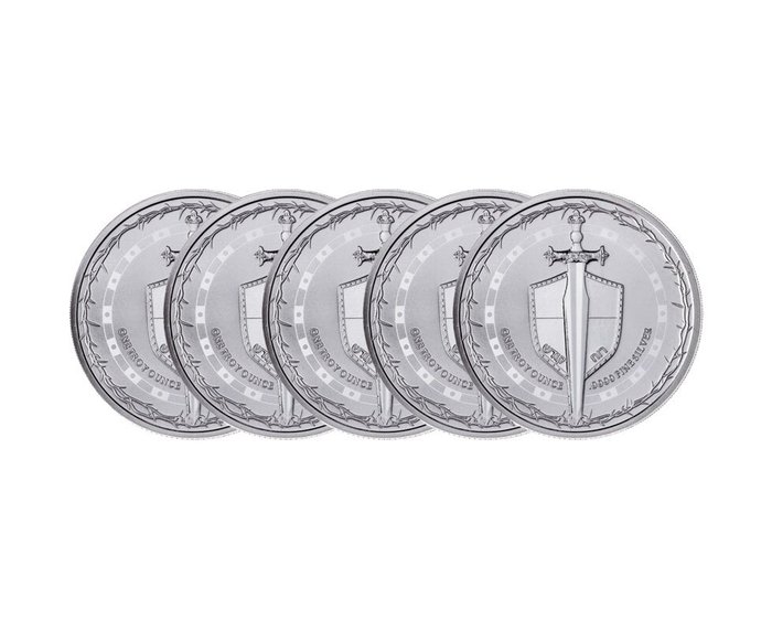 Niue. 5 x 1 oz 2023 Truth Series – Sword of Truth Coin BU