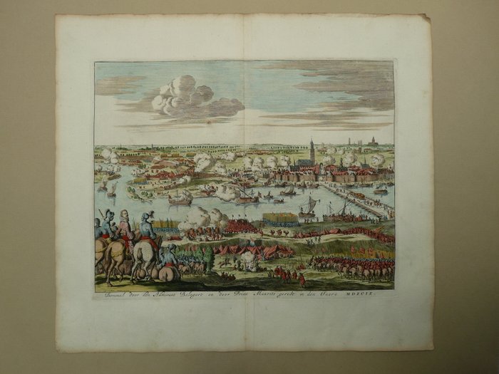 Holland - Zaltbommel; Jan Luyken - Bommel door den Admirant belegert en door Prins Maurits geredt in den Jaere MDXCIX - 1681-1700