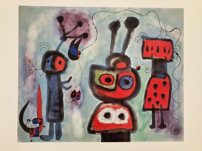 Joan Miró (after) - L'oiseau au regard calma les ales en flemmes - 1980‹erne