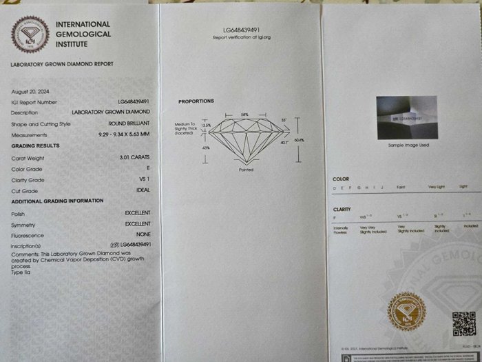 Ingen mindstepris - Ring Platin -  332ct tw Diamant (Laboratoriedyrket) - Diamant - E VS1