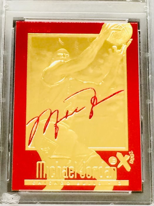 1996/97 - Skybox - EX-2000 Credentials - Michael Jordan - Metallic Red Chicago Bulls Border Signature Series - 1 Graded card - WCG 10