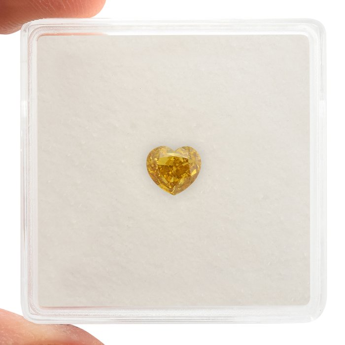 1 pcs Diamant  (Naturfarvet)  - 0.50 ct - Fancy deep Brunlig Gul - SI1 - Gemological Institute of America (GIA)