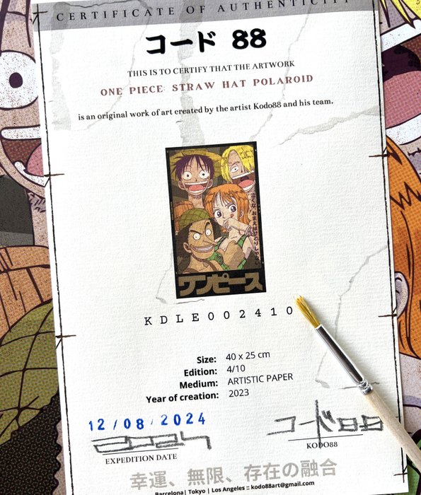 Kōdo88 - One Piece: Straw Hat Polaroid - Hand Signed Numbered  Certificated