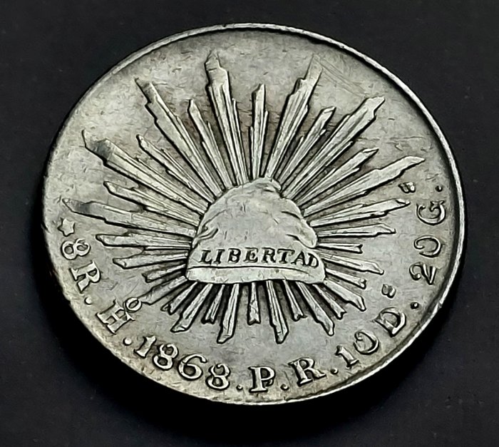 Mexico. 8 Reales 1868 Hermosillo PR  (Ingen mindstepris)