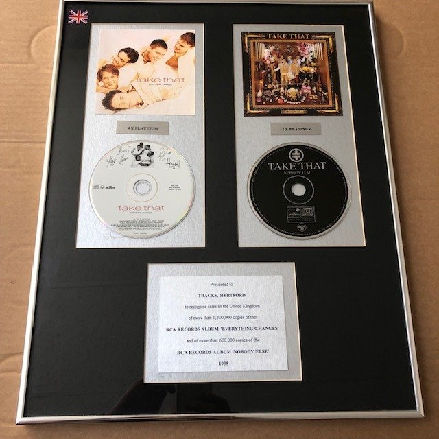 Take That - Everything Changes + Nobody Else - UK Sales In-House Award - Presented to Tracks Hertford - Officiel pris - 1995/1995