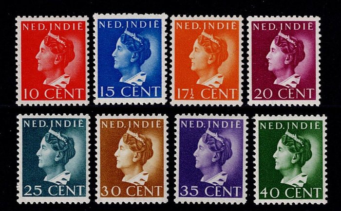 Hollandsk Østindien 1941 - Dronning Wilhelmina Konijnenburg - NVPH nr 274/281