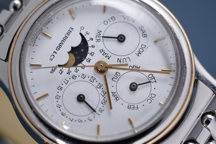 Eberhard  Co. - Quantieme Royal Triple Date and Moonphase White Dial Two Tone - 32006 - Mænd - 1990-1999