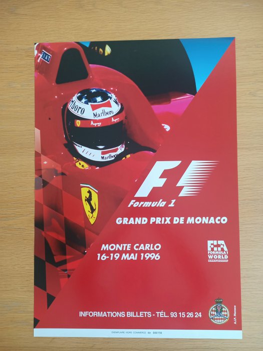 Formule 1 - A.I.P MONACO - Affiche Officielle Grand Prix Monaco 1996