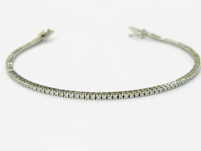 Armbånd - 18 kraat Hvidguld -  1.90ct. tw. Diamant (Natur)  - Fremstillet i Italien