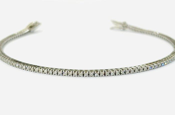 Armbånd - 18 kraat Hvidguld -  1.90ct. tw. Diamant (Natur)  - Fremstillet i Italien