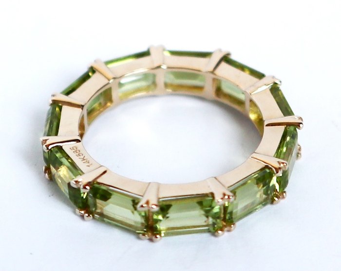 Ring - 14 karat Gulguld Peridot