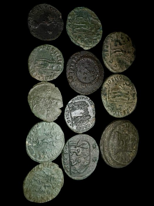 Romarriket. Lot of 12 Æ coins 3rd-4th centuries AD