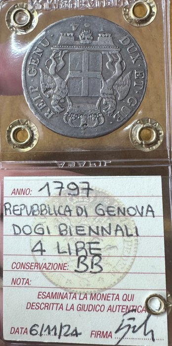 Genova. Dogi Biennali. 4 Lire 1797