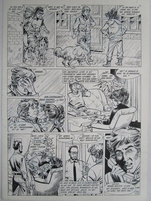 Broeckx, Jeff / Van Lierde, Patrick - 1 Original page - Bessy natuurkommando 10 - Olie op de golven - 1988