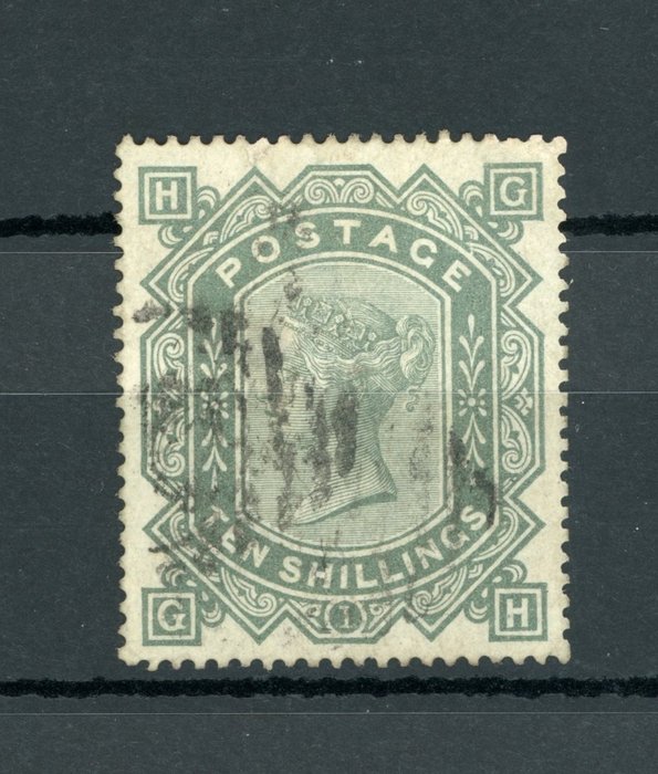 Storbritannien 1867/1882 - Sjældent ankervandmærke, Victoria 10S grå - Yvert n°44