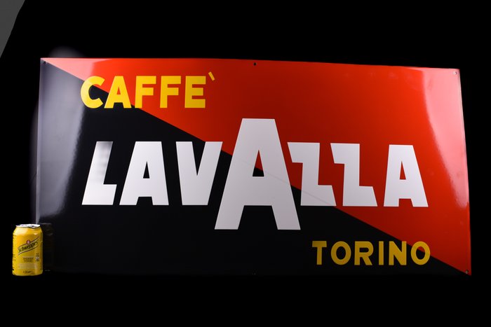 Lavazza - Emaljeskilt - XXL Cafe LAVAZZA Torino; emalje tegn; pæn/blank; håndlavet EKSKLUSIV kvalitet - Emalje