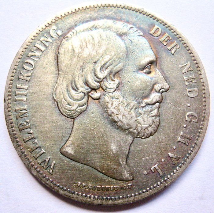 Holland. Willem III. 2-1/2 Gulden 1851a  (Ingen mindstepris)