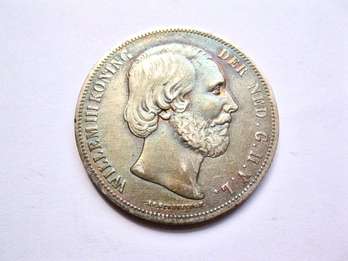 Holland. Willem III. 2-1/2 Gulden 1851a  (Ingen mindstepris)